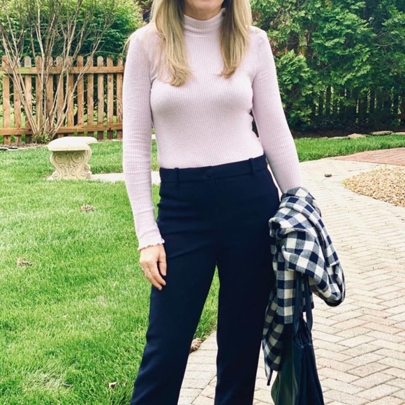 J.Crew Button-shoulder Ribbed Turtleneck Lilac XS - Picture 7 of 7